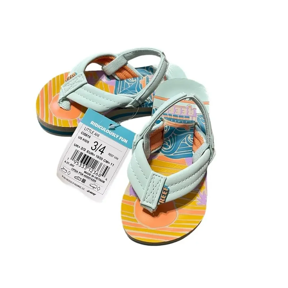 Reef Little Ahi Toddler Sandals Little Kids 2-4 Years Old Size 3/4 NWT